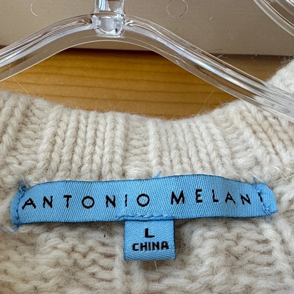 ANTONIO MELANI Cream Cable Knit Turtleneck Sweater - Picture 2 of 6